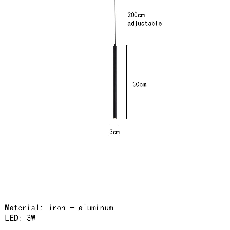 suspension led minimalistes en fer et aluminium réglable