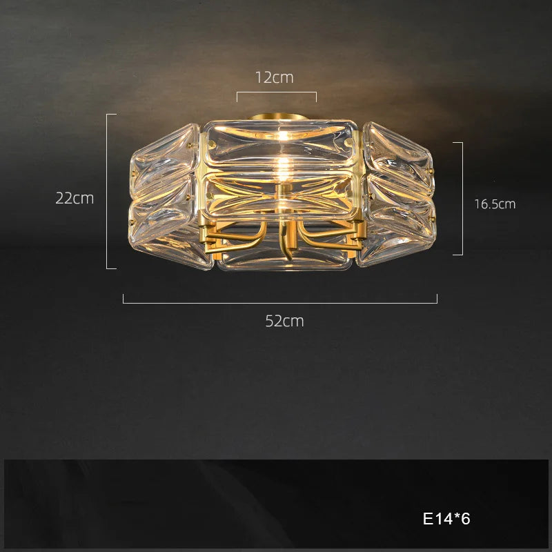 lustre nordique en cuivre led monté en surface moderne et luxueux