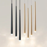 suspension conique en tube long en acrylique et cuivre pour bar et magasin