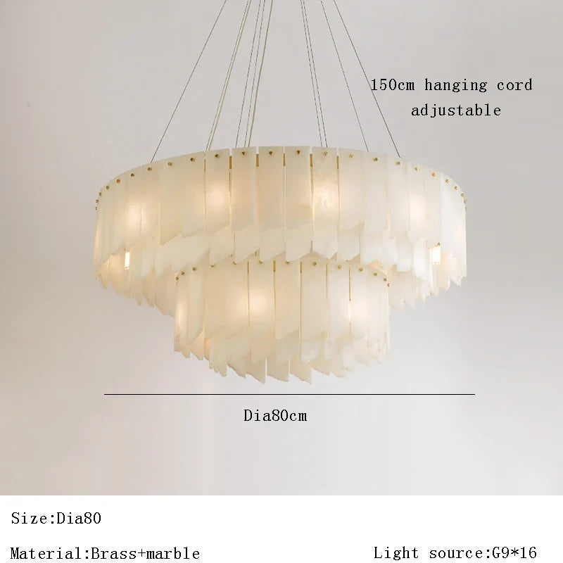 lustre design moderne en marbre naturel espagnol led