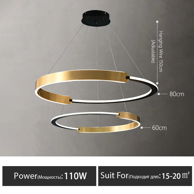 lustre moderne en anneau design pour décoration intérieure