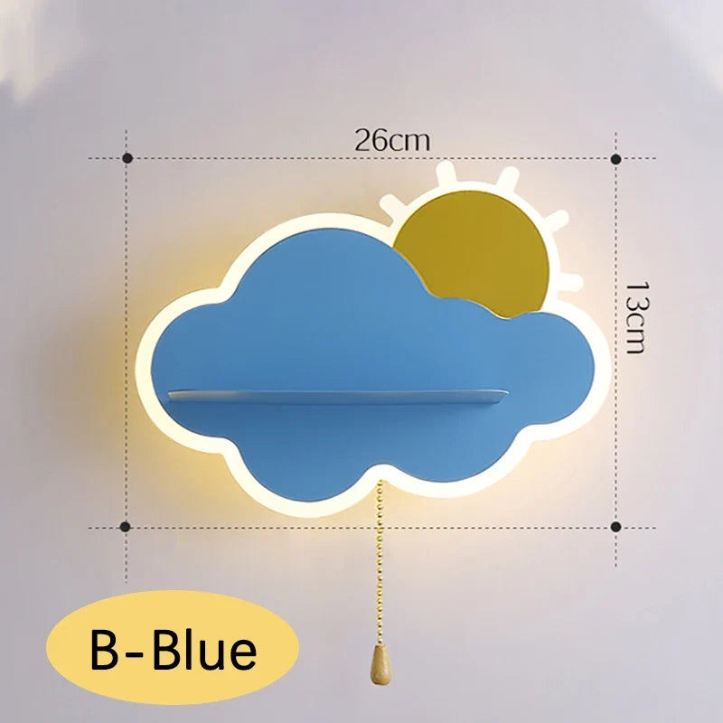 applique murale led décorative pour chambre de bébé nuage et soleil