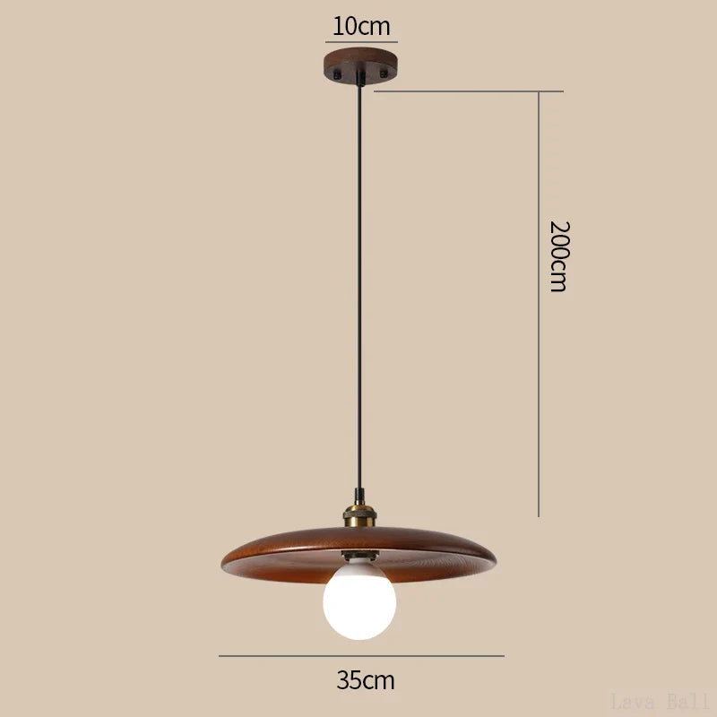 Lampe de style idyllique soucoupe volante bois lampes suspendues E27 Table à manger décor lumière Restaurant chevet salon de thé chapeau lampe suspendue