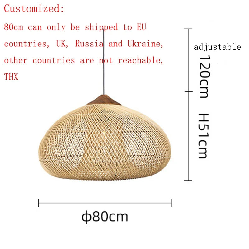 Suspension vintage d'Asie du Sud-Est Lampes en rotin de haute qualité Salle à manger Restaurant Cuisine Luminaires Loft Luminaires