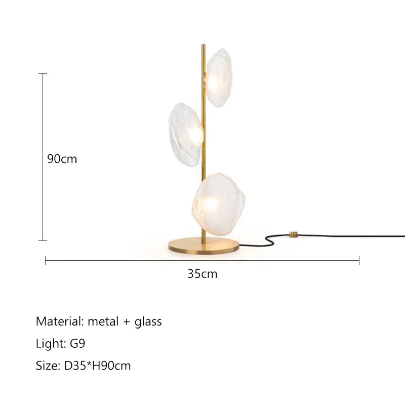 lampadaire en verre design nordique pour intérieur moderne
