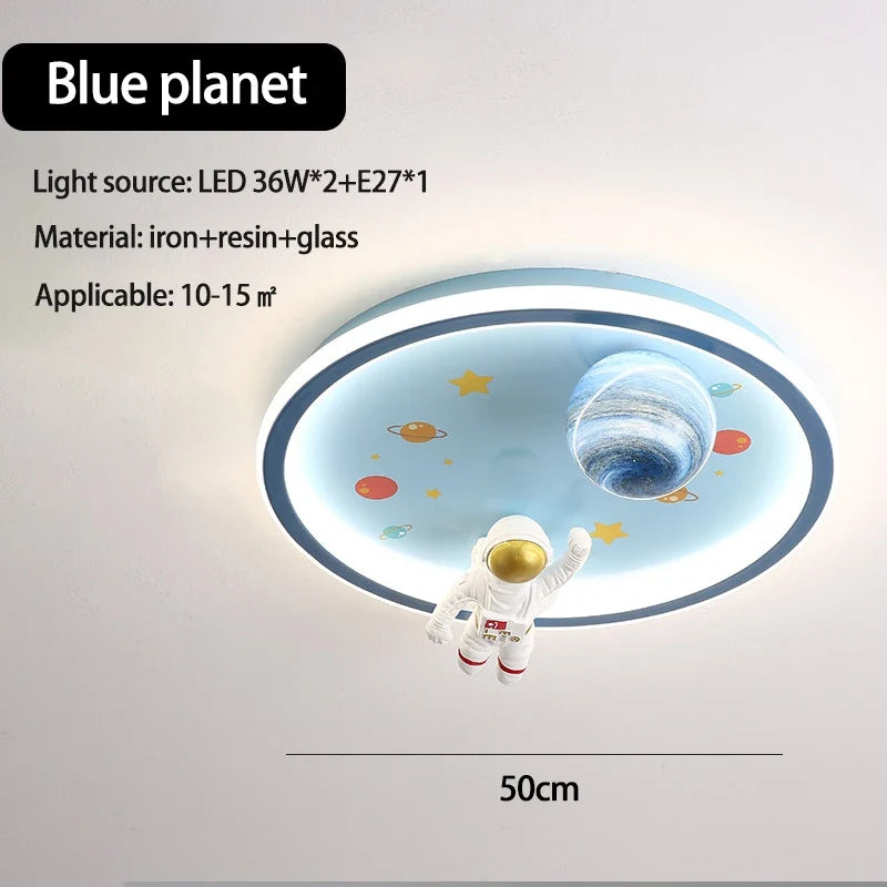 SANDYHA moderne espace planète plafonnier lampe de dessin animé chambre d'enfants Lampa Sufitowa Techo Plafonnier lampara Colgantes Para