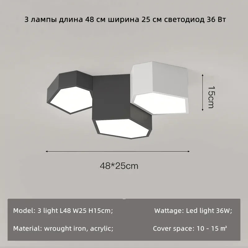 Plafonnier Led cubique irrégulier nordique