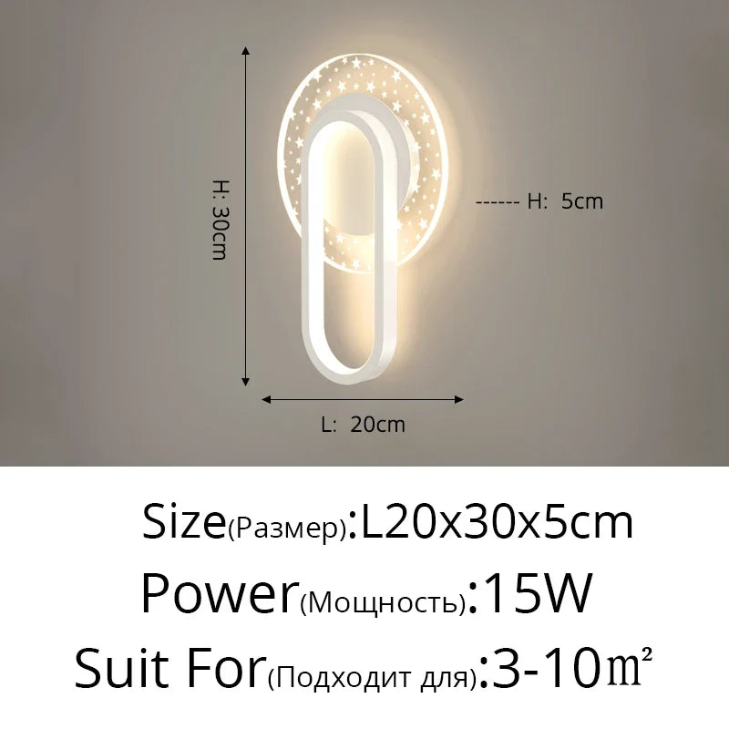 applique murale ovale minimaliste en aluminium pour escalier