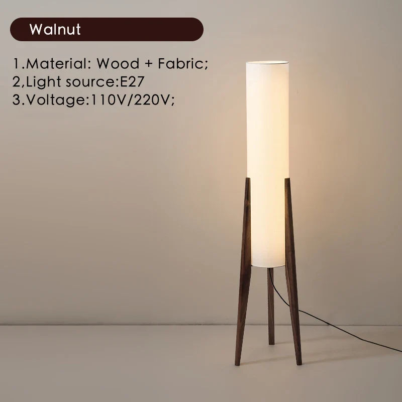 lampadaire japonais rétro bois massif wabi-sabi