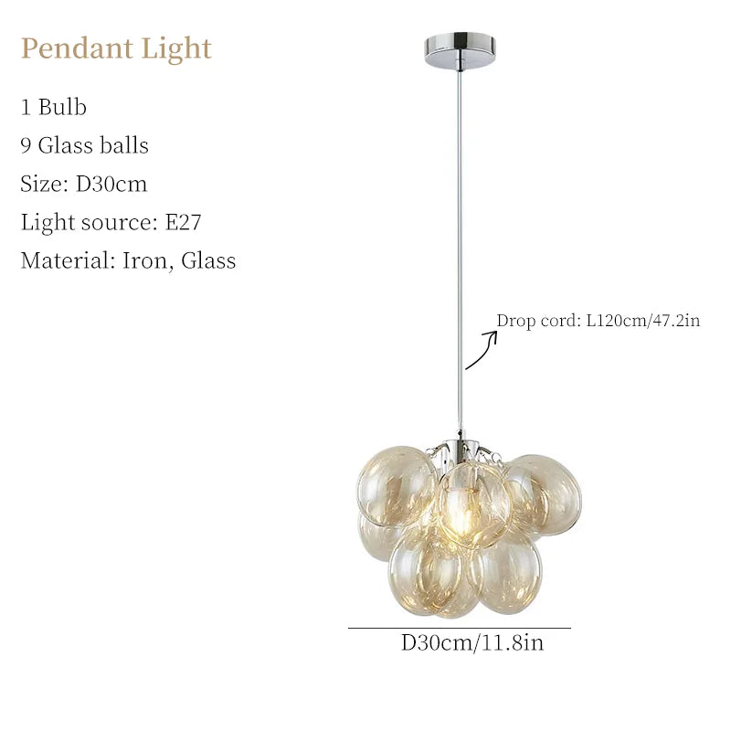 lustre moderne moonriver en verre suspendu pour décoration
