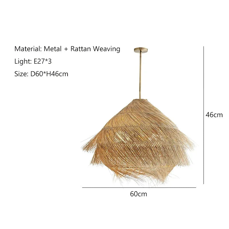 suspension vintage en rotin pour ambiance chaleureuse artisanale