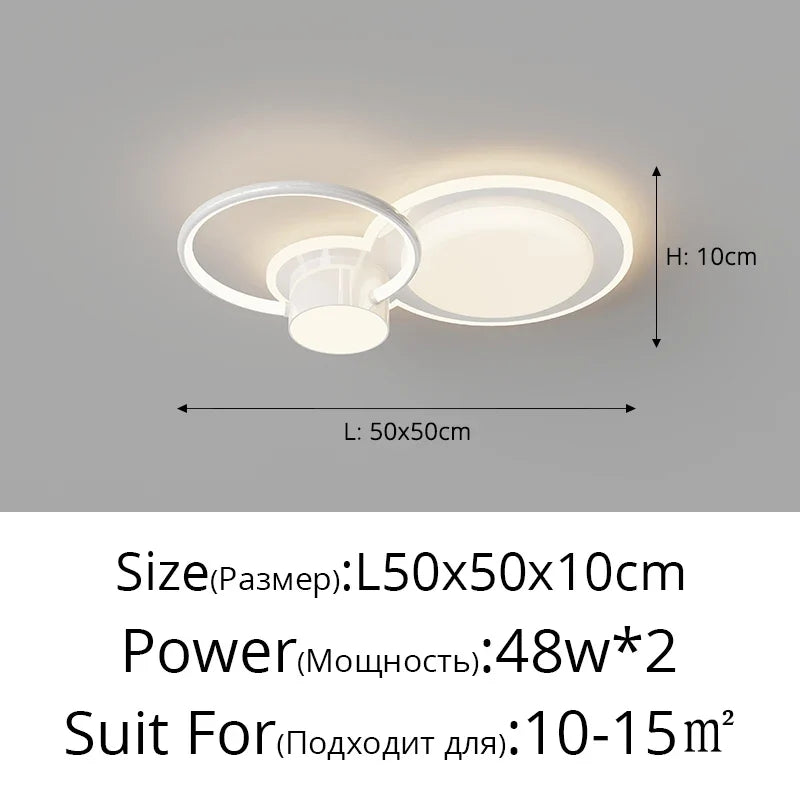 plafonnier led moderne avec anneau créatif pour intérieur décoratif