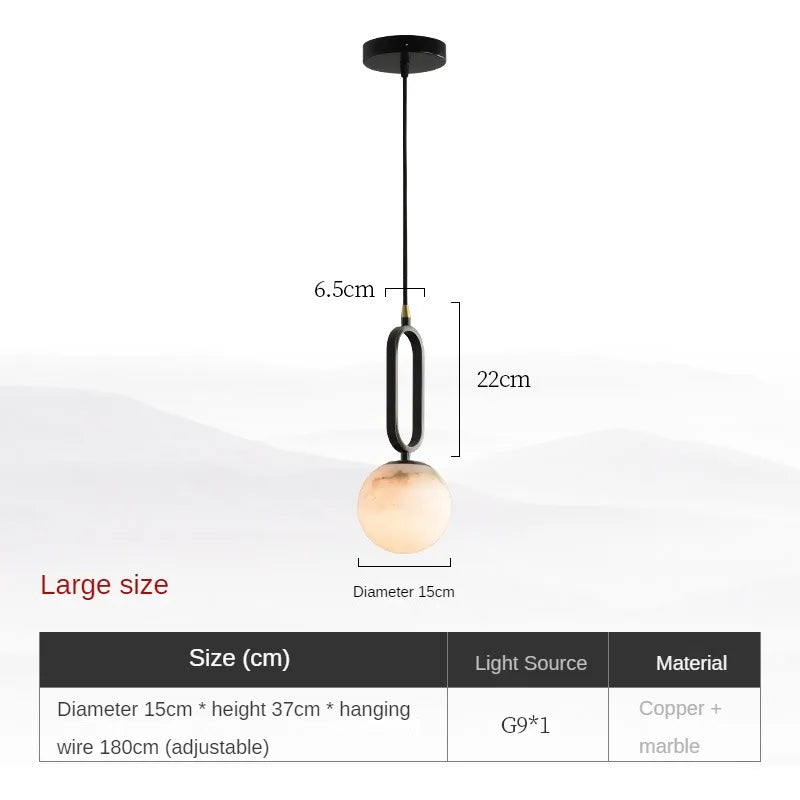 Simple and Luxurious Bedroom, Bedside G9 Small Chandelier Living Room Sofa Background Wall All Copper Natural Marble Decoration