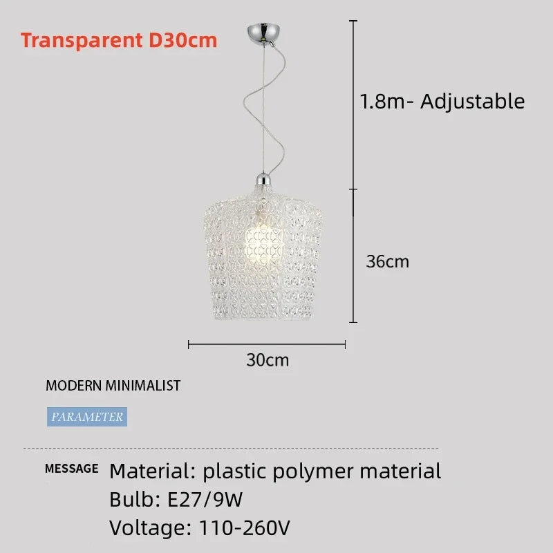 lustre italien moderne creux décoratif avec lumières led acryliques