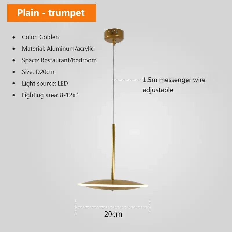 suspension LED ronde en métal design moderne fil réglable livraison artistique