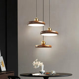 lustre en fer imitation grain de bois luminaire suspendu variable