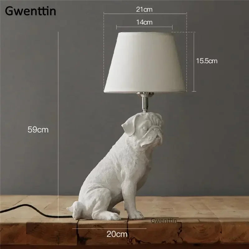 lampe de table moderne pour chiot en résine décorative