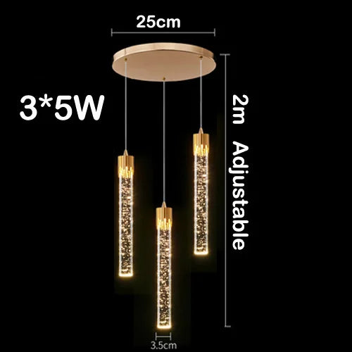 lustre en cristal led moderne pour hôtel et bar créatif
