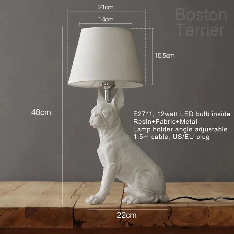 lampe de table led moderne design chiot nordique pour enfants