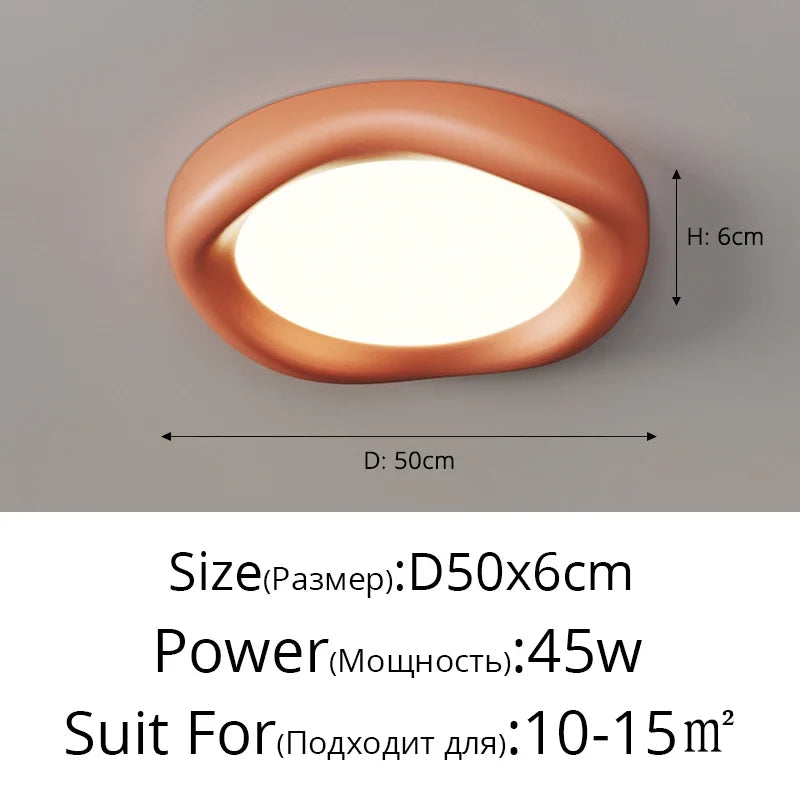 plafonnier résine simple moderne créatif nordique net rouge