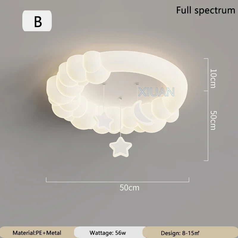 plafonnier romantique avec coeur lune étoile veilleuses nuage led