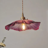 Suspension Vintage en verre de fleur