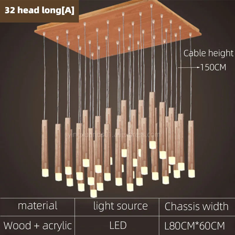 lustre suspendu moderne en bois pour tous les espaces