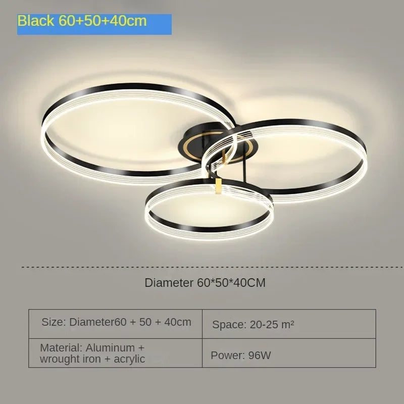 lustre moderne en acrylique avec leds pour décor luxueux