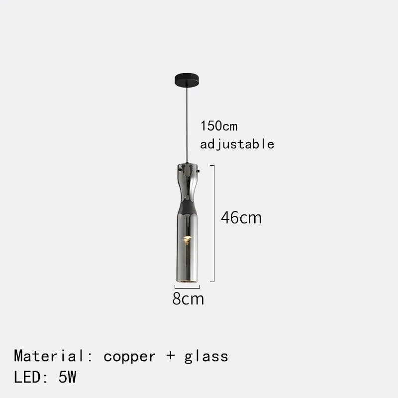 suspension moderne à led en verre pour intérieur réglable