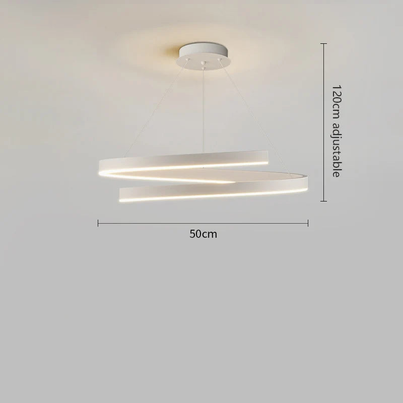 lustre à anneau simple moderne en fer doré avec éclairage LED intérieur