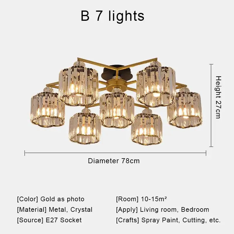 lustre en cristal luxe nordique éclairage métal chromé verre transparent