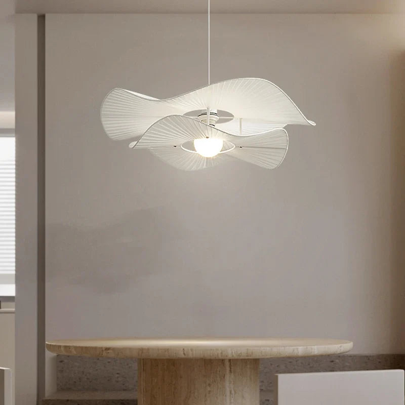 Suspension à chapeau nordique E27 lampes suspendues en tissu blanc pour salon salle à manger chambre lustre LED Luminaire d'intérieur