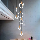 Modern Creative Led Wooden Living Room Chandelier, Bedroom Lamps Nordic Attic Chandelier, Dining Room Decorative Chandelier