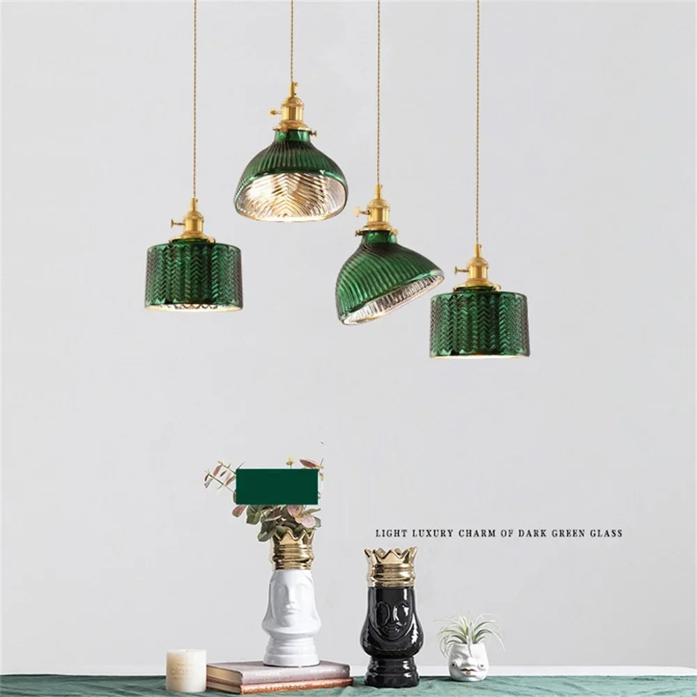 suspension led moderne en laiton avec verre pour décoration maison