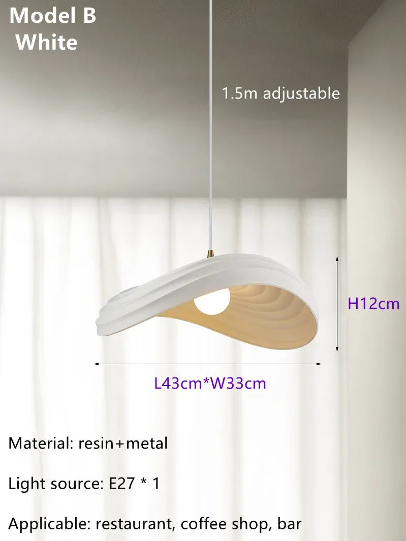Nordic Minimalist Wabi Sabi Cream Style LED Dining Room Cafe Pendant Light Restaurant Bar Loft Home Decor Lamp Stairs Chandelier
