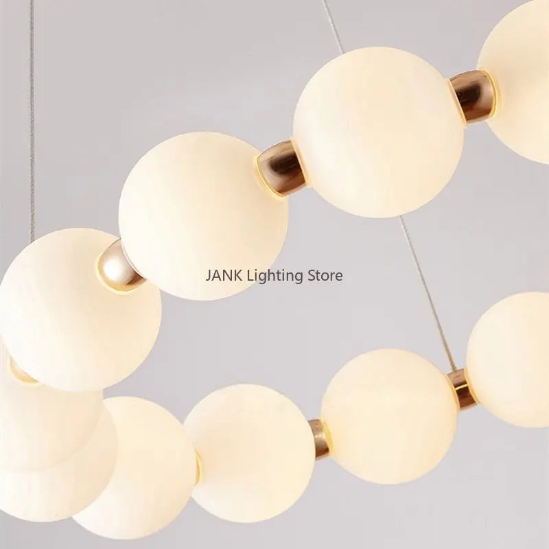 lustre led créatif nordique en forme de haricots magiques double couche