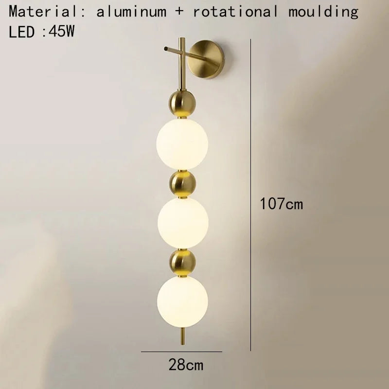 applique murale led créative en forme de boule décorative pour la maison