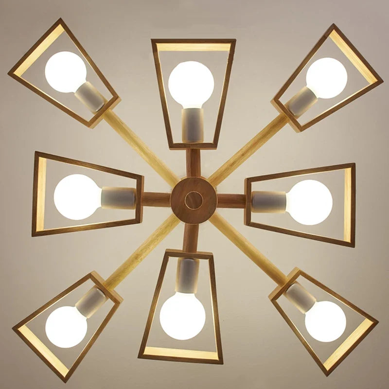 lustre suspendu en bois d'éclairage d'arbre nordique pour décoration