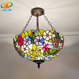 lustre en forme de raisin style tiffany à fleurs américaines