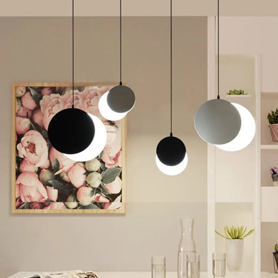 suspension moderne lumière décorative design lune intérieur