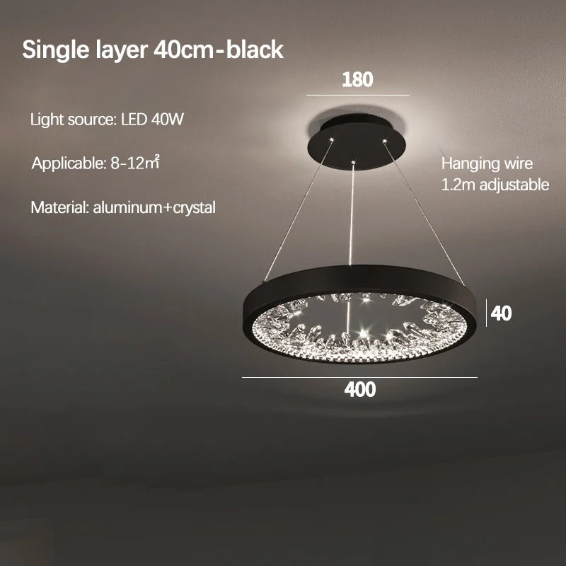 lustre en cristal design luxe avec éclairage led