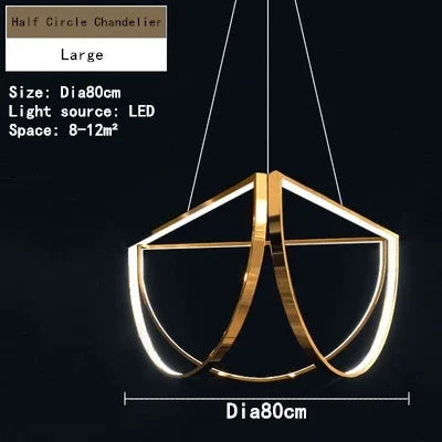 lustre nordique en acier inoxydable pour intérieur moderne