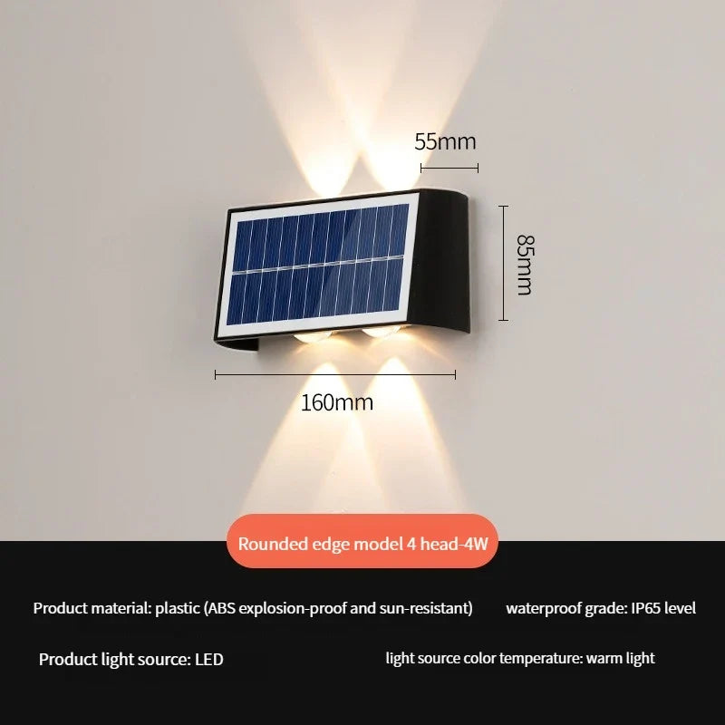 applique murale solaire led moderne étanche pour extérieur jardin cour rue