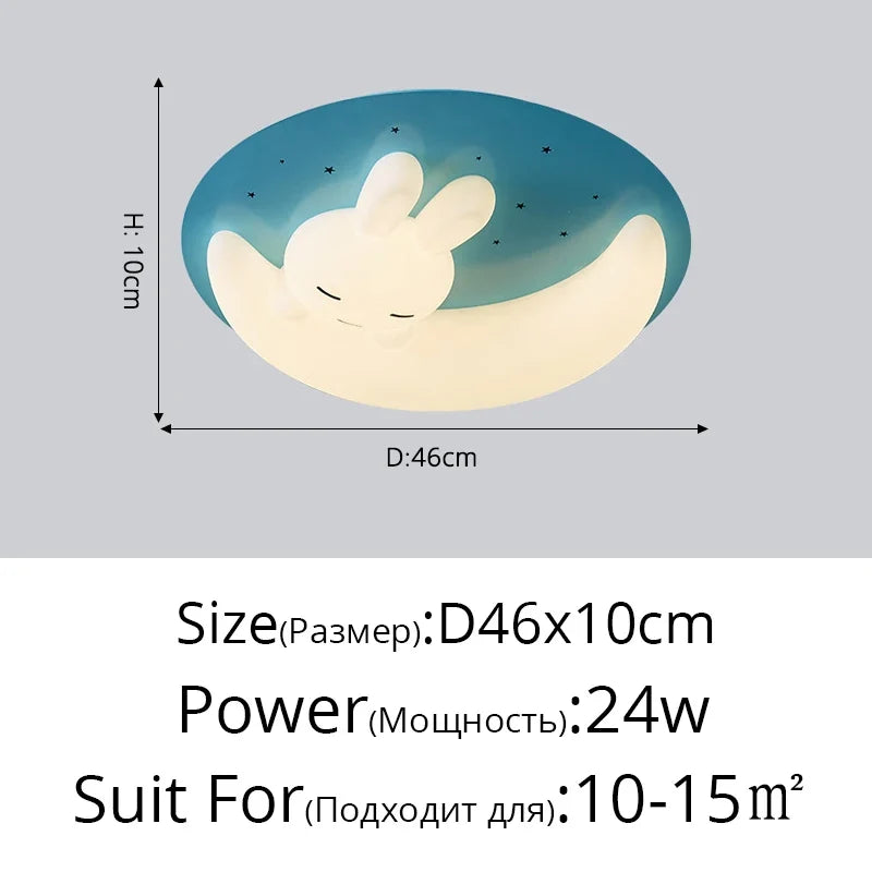 plafonnier led design nordique en forme de lapin luminaire décoratif d'intérieur
