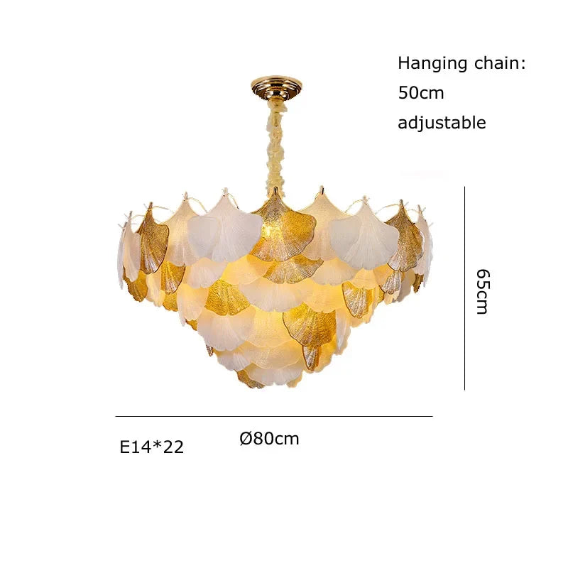 lustre suspendu à led design ginkgo réglable pour intérieur moderne