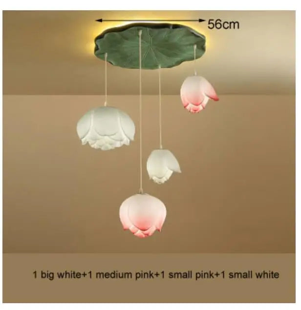 Suspension fleur Lotus style rétro LED