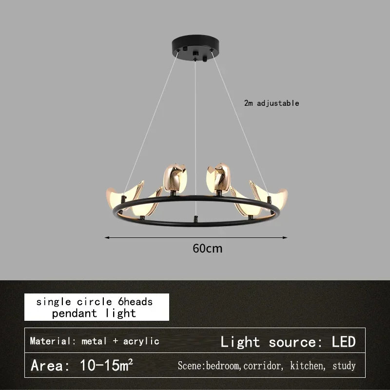suspension créative en forme d'oiseau pour décoration moderne