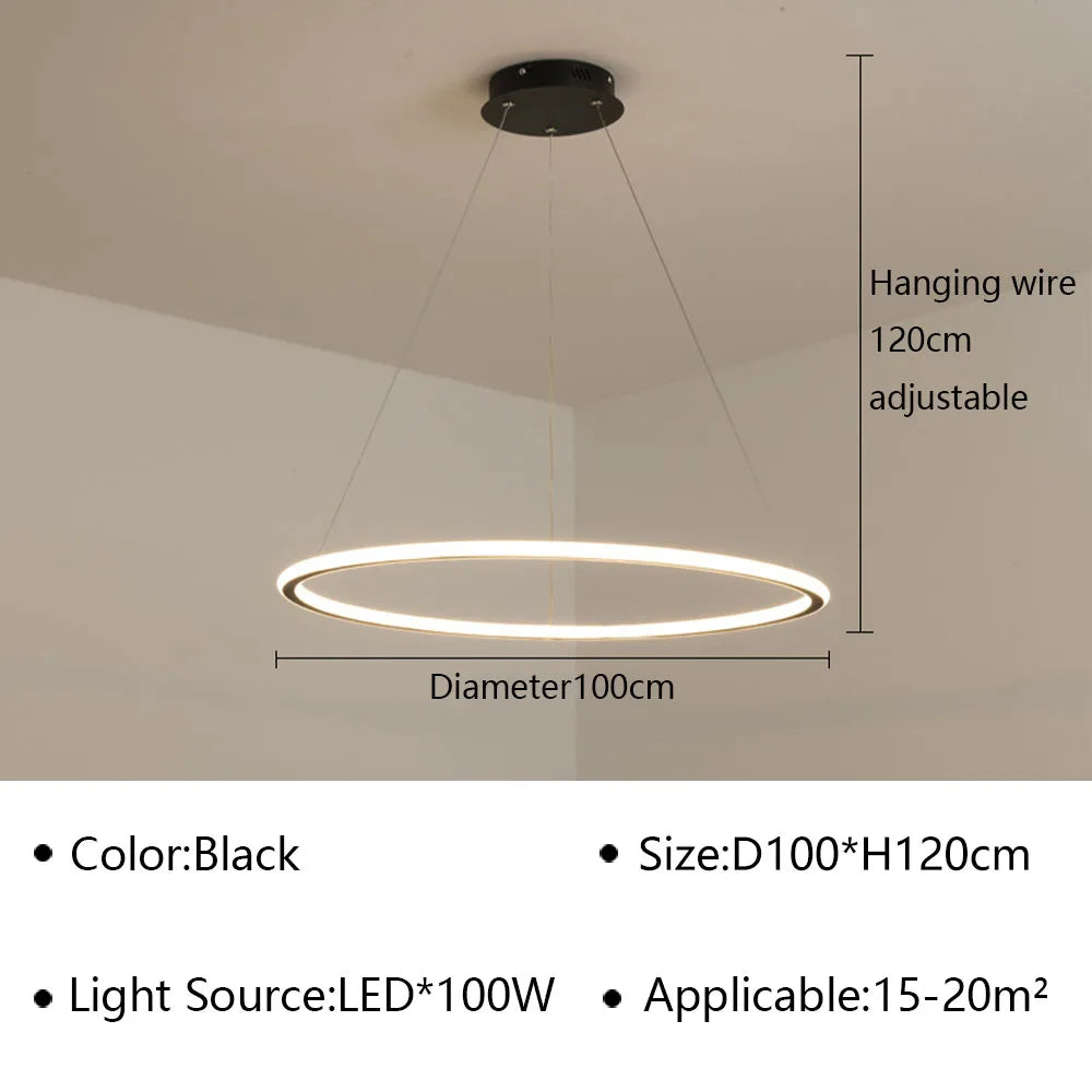 suspension moderne à LED pour décoration intérieure élégante