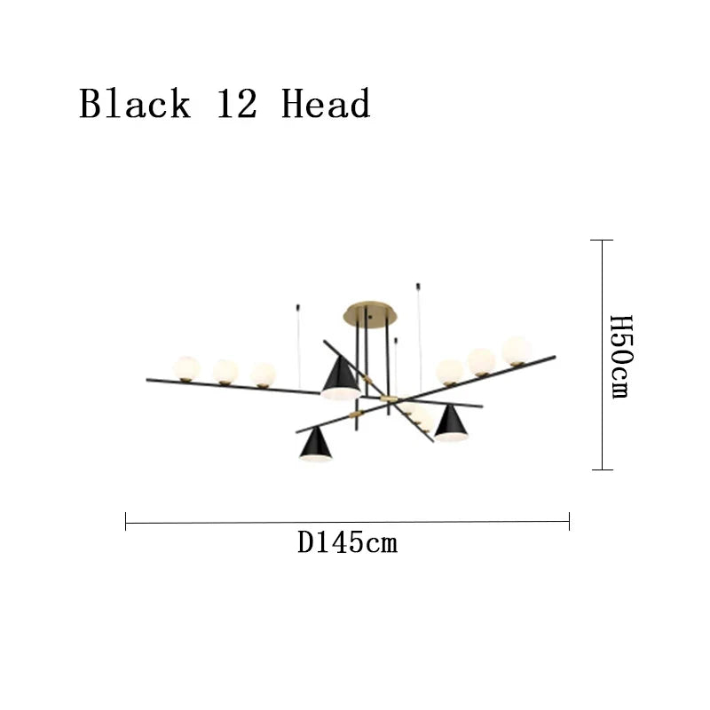 lustre industriel minimaliste en verre et led design