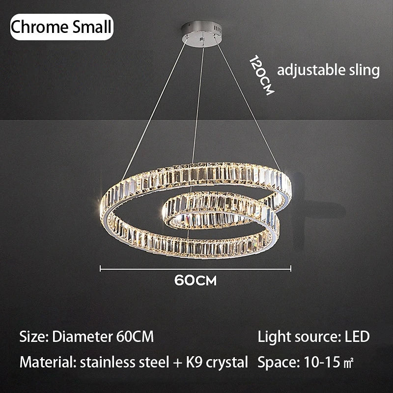 lustre cristal led luxe deco suspension